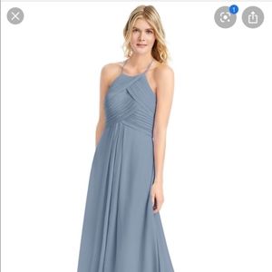 Azazie Ginger Dusty Blue Bridesmaid Gown